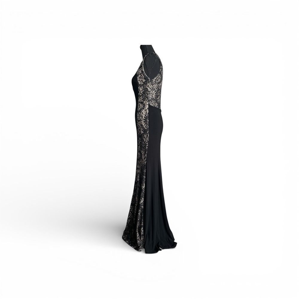 Black Lace & Sequin Mermaid Gown Prom Formal Evening Dress Size 2 - Picture 10 of 14